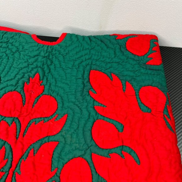 Vintage Quilted Christmas Tree Skirt Red Green Lorenzun Merchandise Philippines - Picture 3 of 9